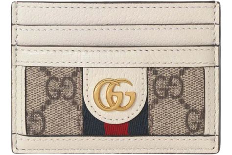 Ophidia card case wallet in beige and white Supreme 